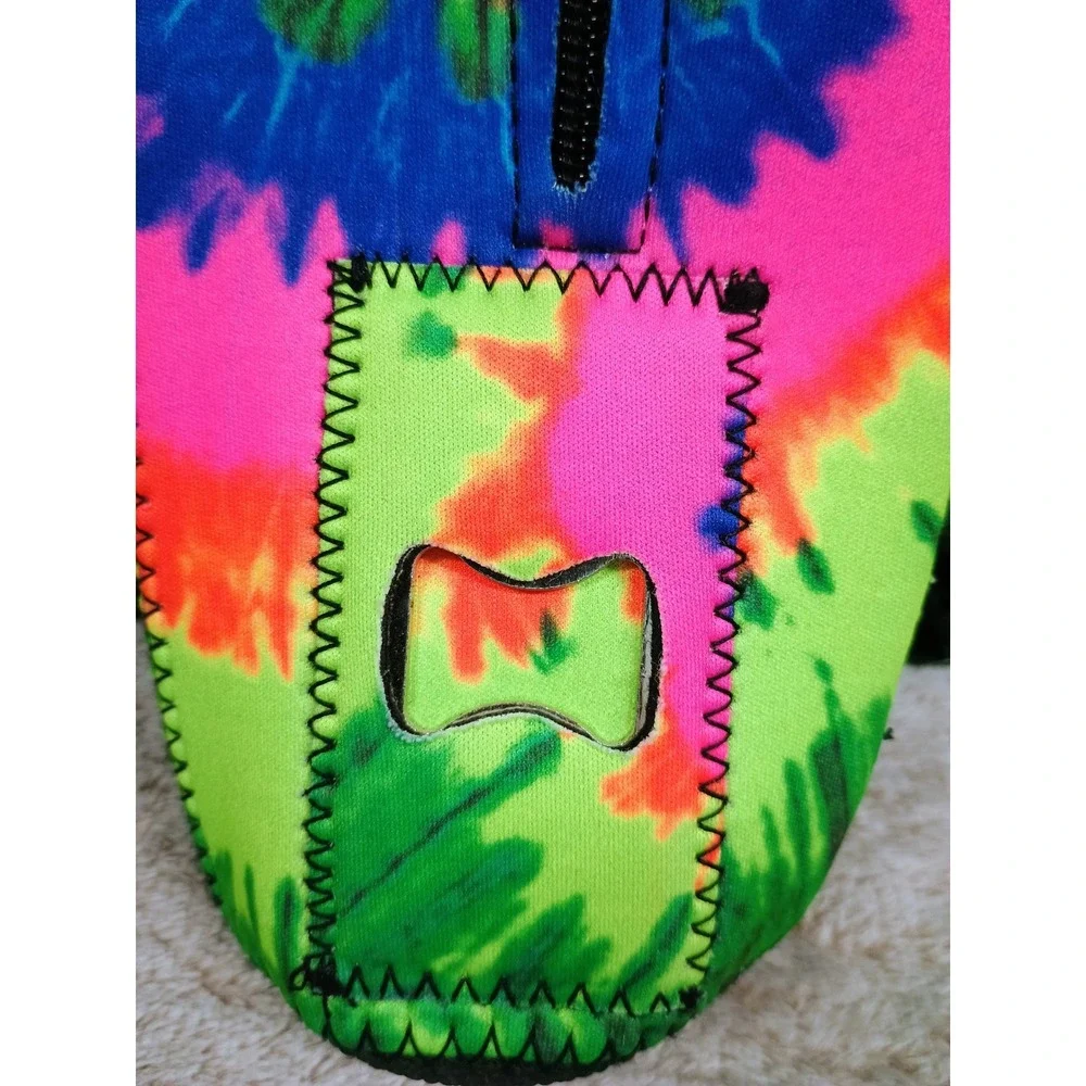 Palm Beach Florida Tie Dye‎ Bottle Koozie Insulator with Built-in Bottle Opener
